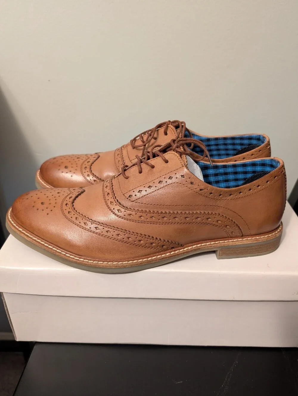 Men's Ben Sherman Tan Leather Wingtip Dress Shoes